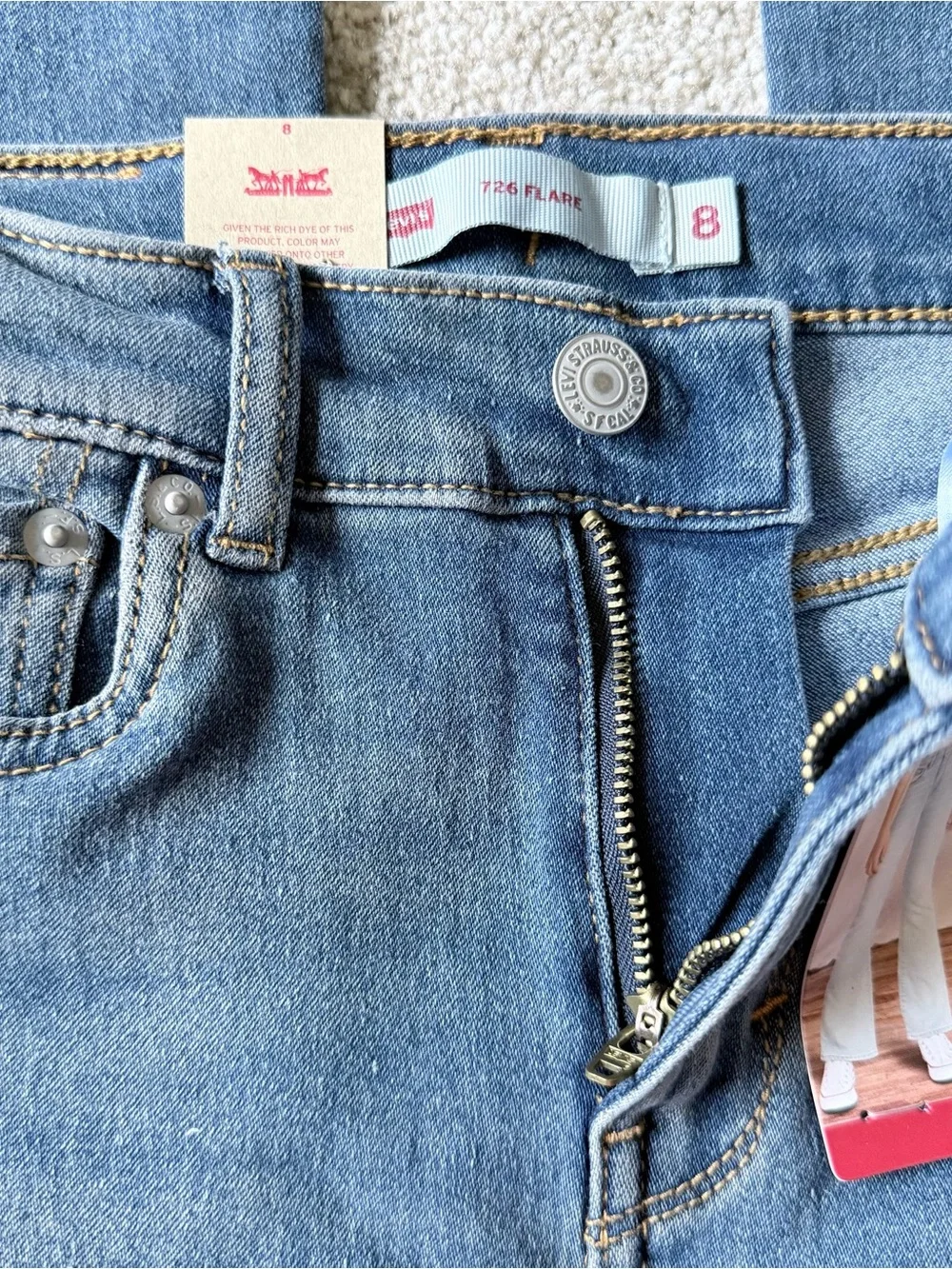 NWT Levi’s 726 Flare girls high rise jeans size 8
